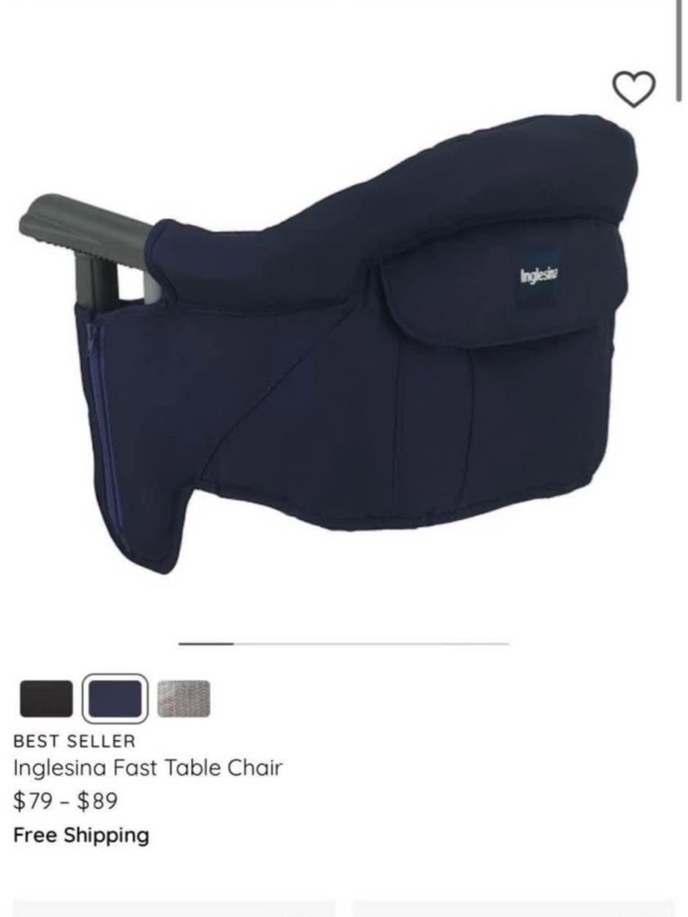 Pottery Barn Kids Navy Clip-On Table Chair